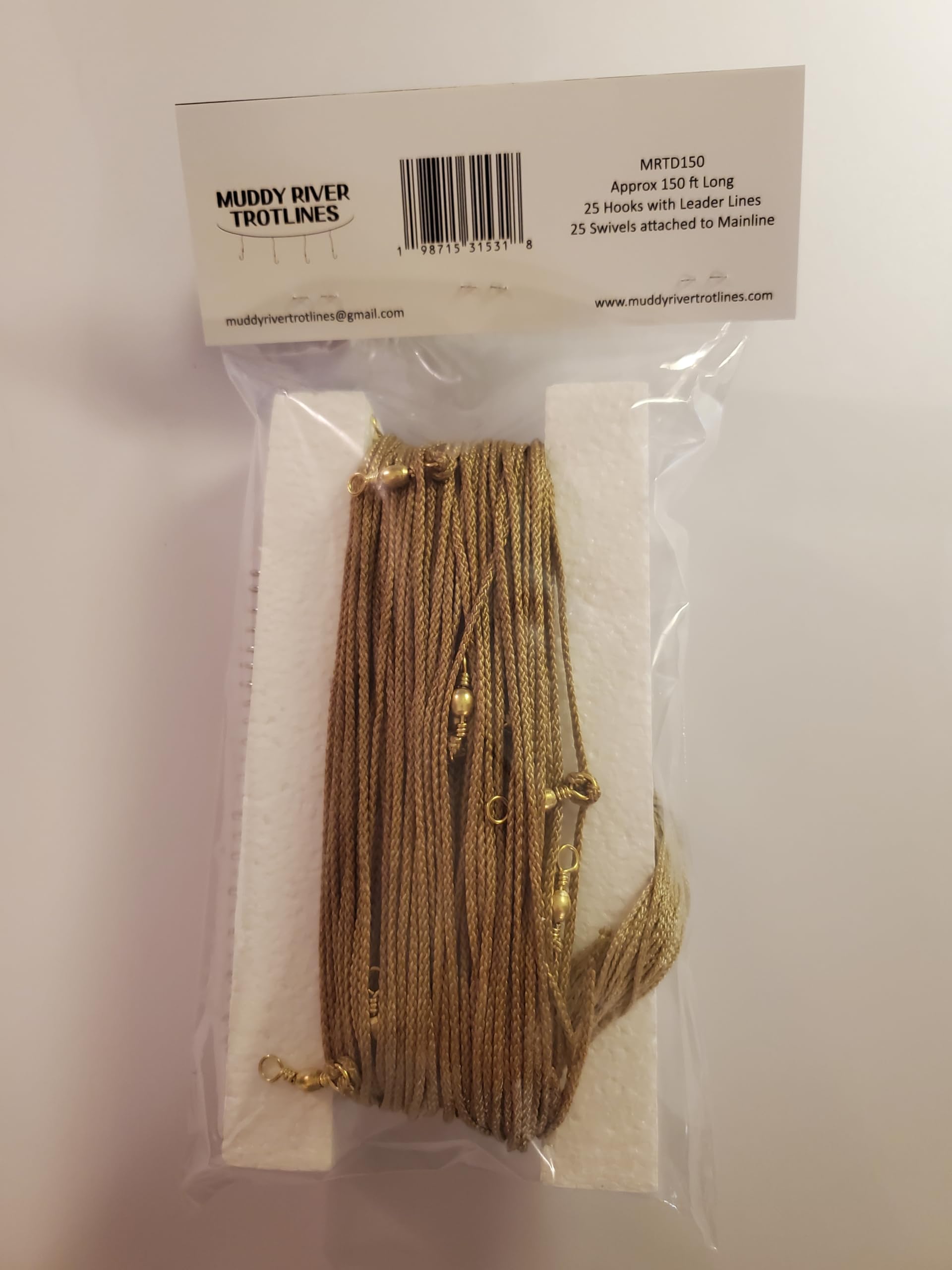 Muddy River Trotlines tan braided mainline image showing sturdy texture for lasting use.