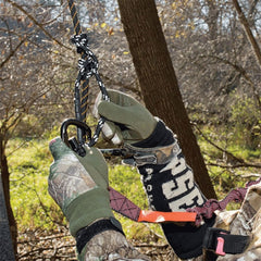 Reflective material on MUDDY Safe-Line improves visibility in low light