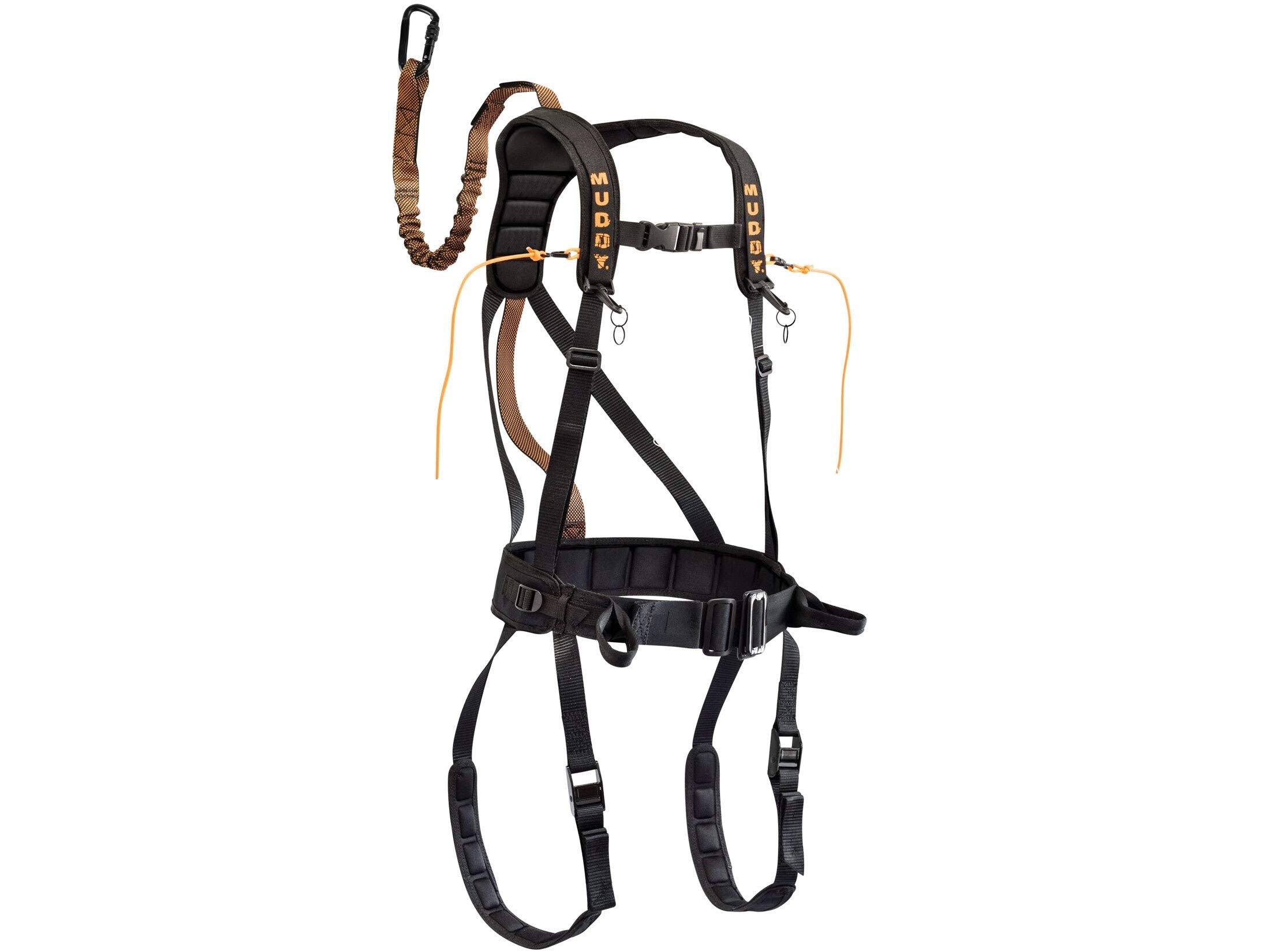 MUDDY Safeguard safety harness nylon black XL front view for secure treestand climbing.