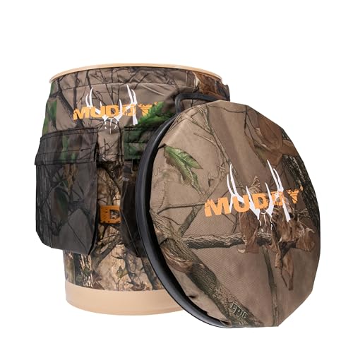 MUDDY Sportsman's Bucket Cover with pockets for camouflage and organization on hunts