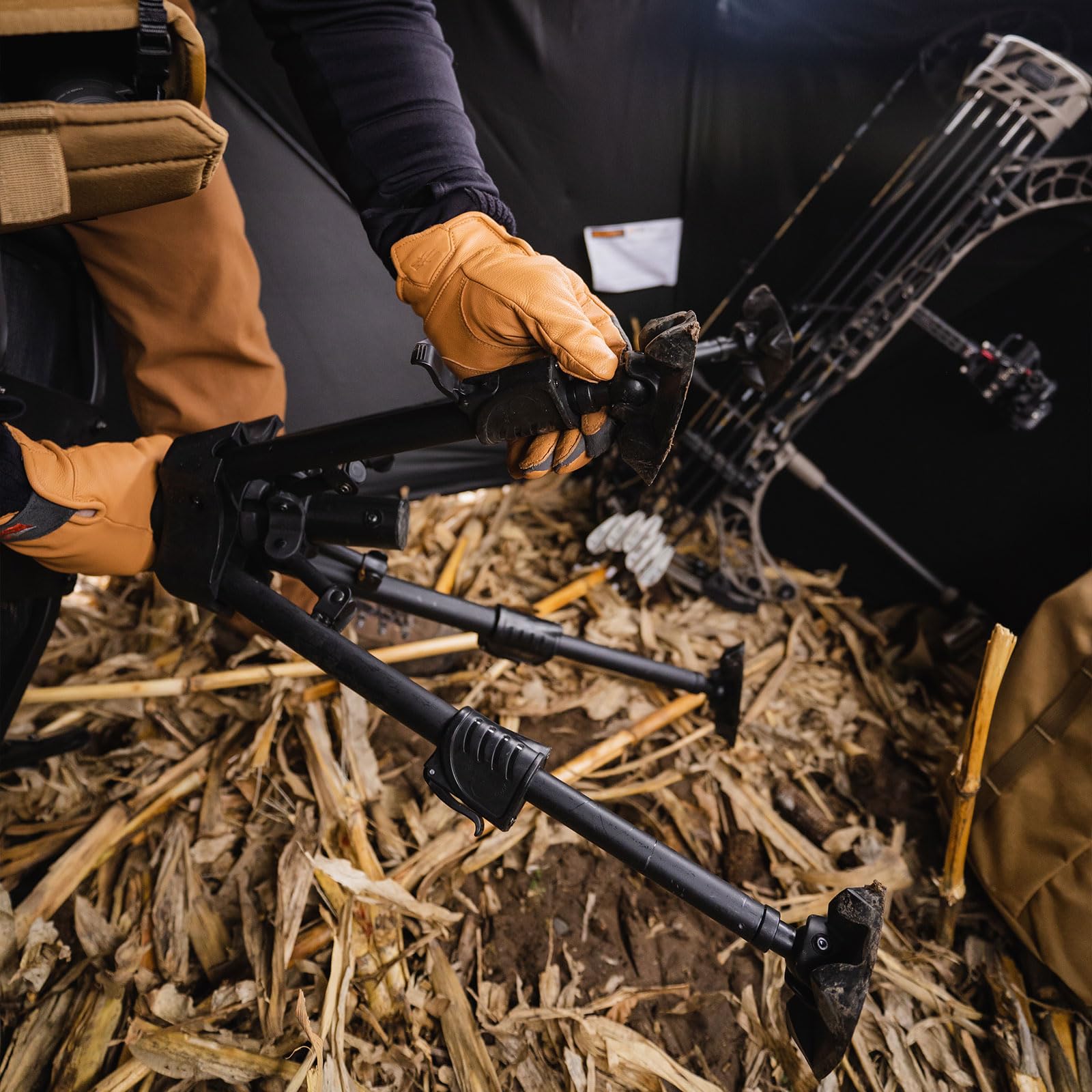 Muddy Swivel Ground Seat durable steel frame for rugged outdoor use.