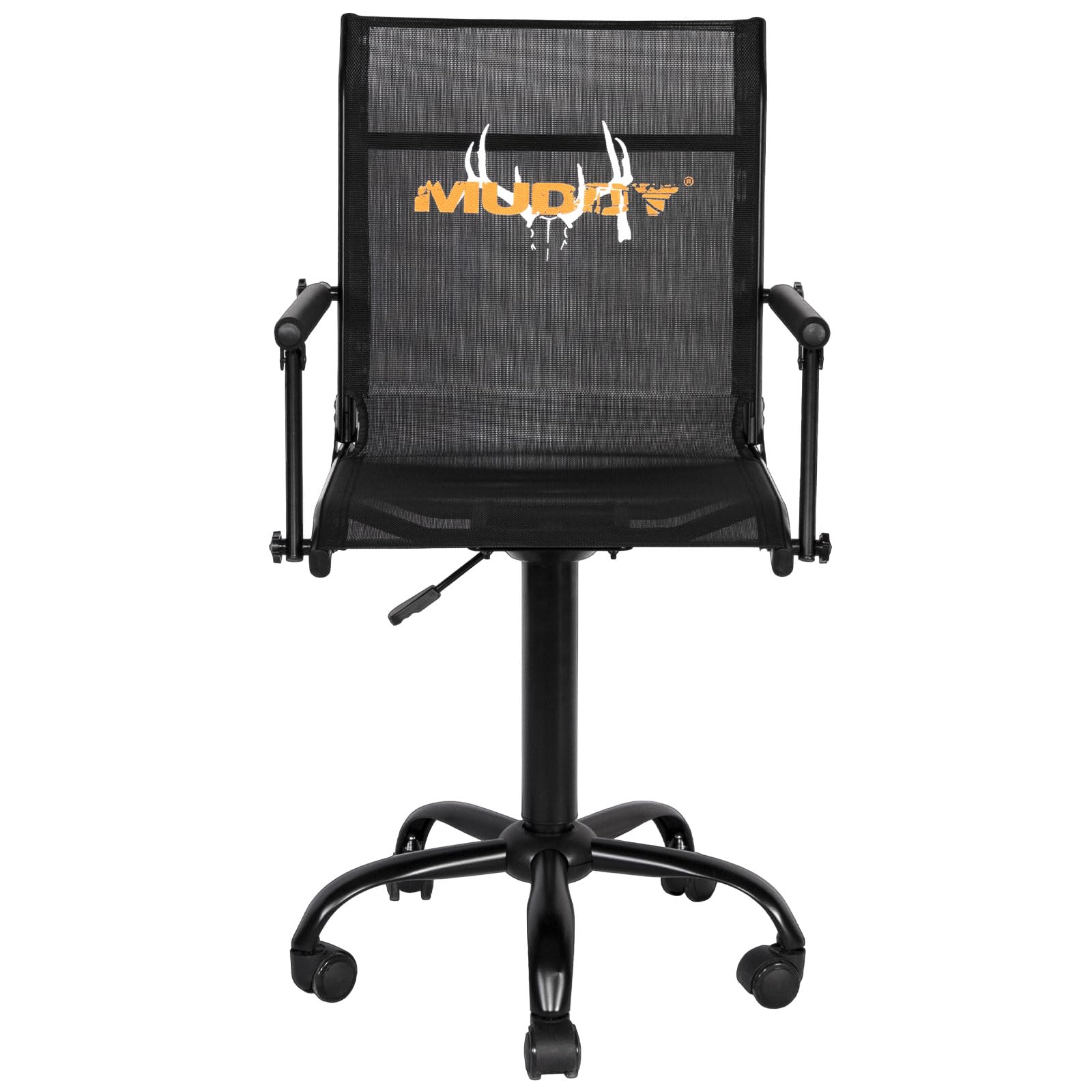 Close-up of Muddy swivel roller chair seat