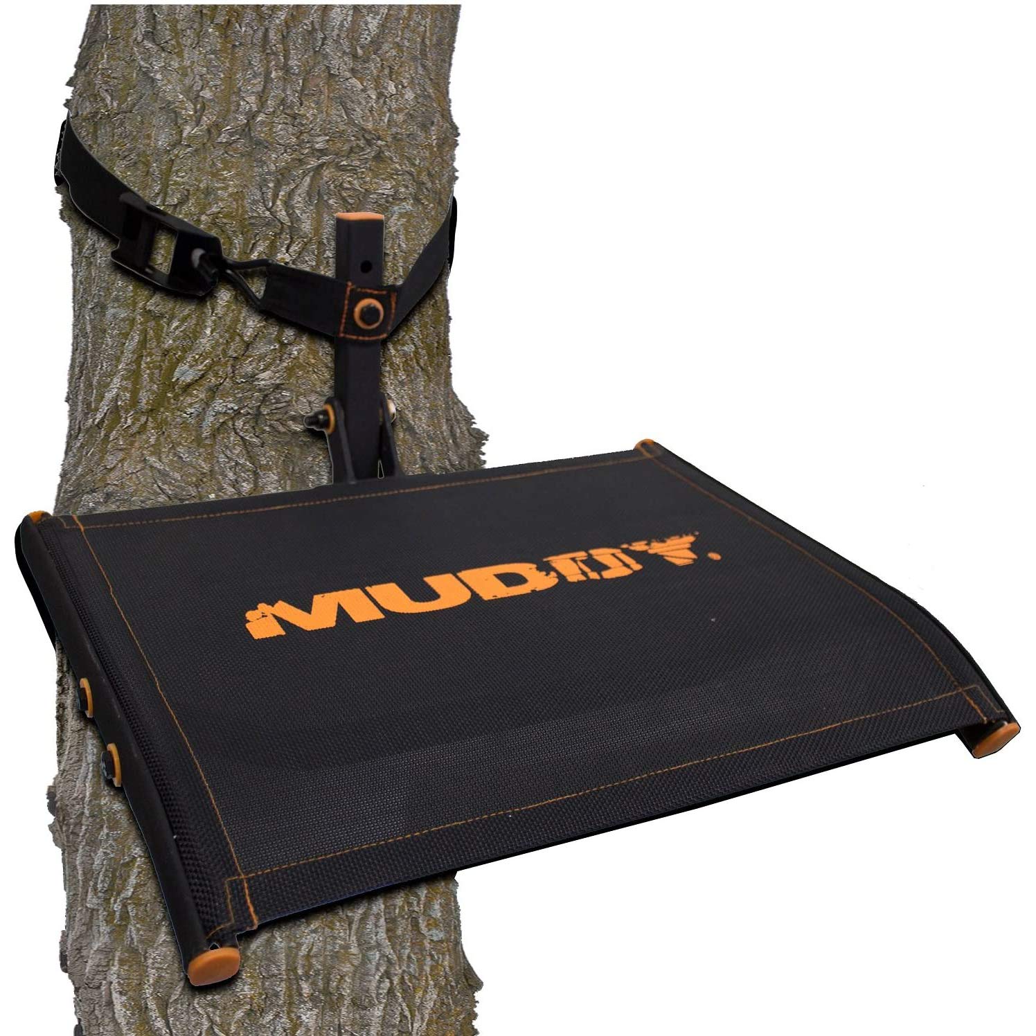 Muddy Ultra Tree Seat with rugged steel frame for durable outdoor seating.