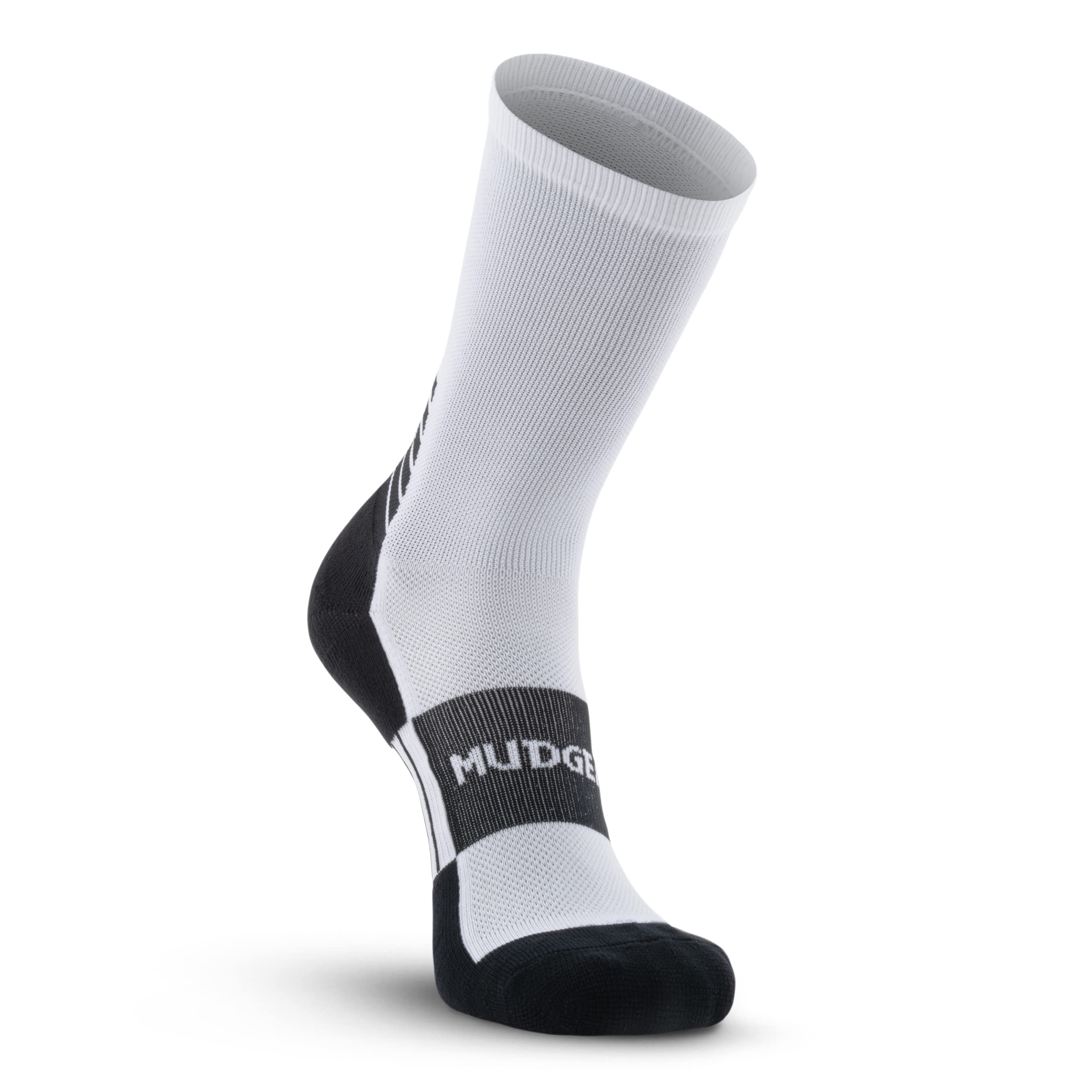 MudGear crew socks cushioned-footbed offer comfort on long hikes.