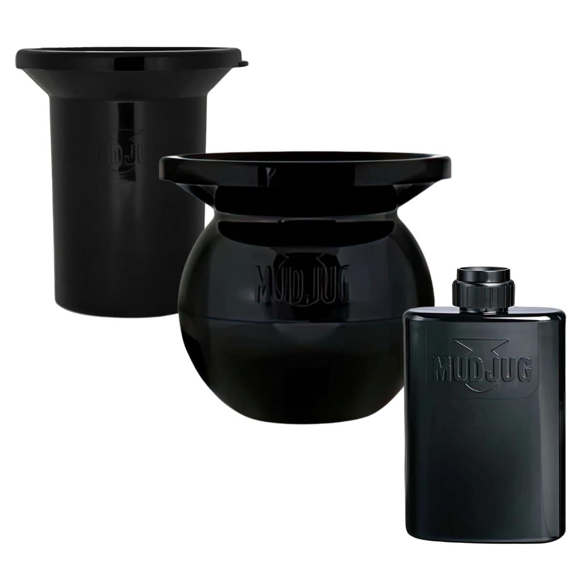 Mudjug Black 3 Combo Pack: portable spittoon trio for on-the-go use