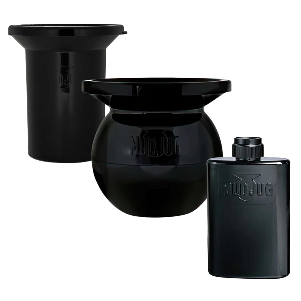 Mudjug Black 3 Combo Pack: portable spittoon trio for on-the-go use