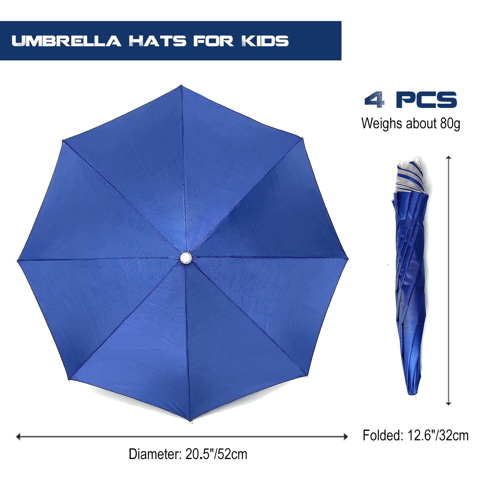 MUFEKUM 4-pack kids umbrella hats in pink color