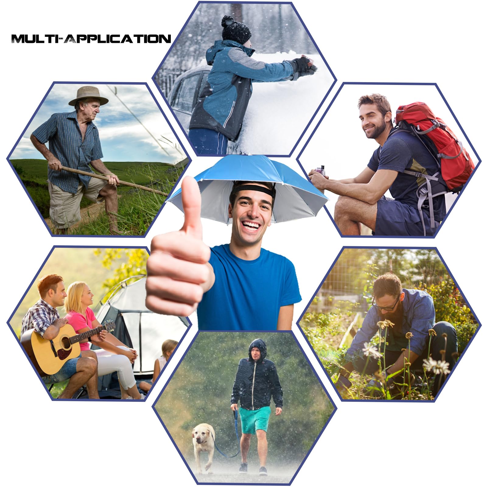 Outdoor activities with MUFEKUM umbrella hats at beach or hiking