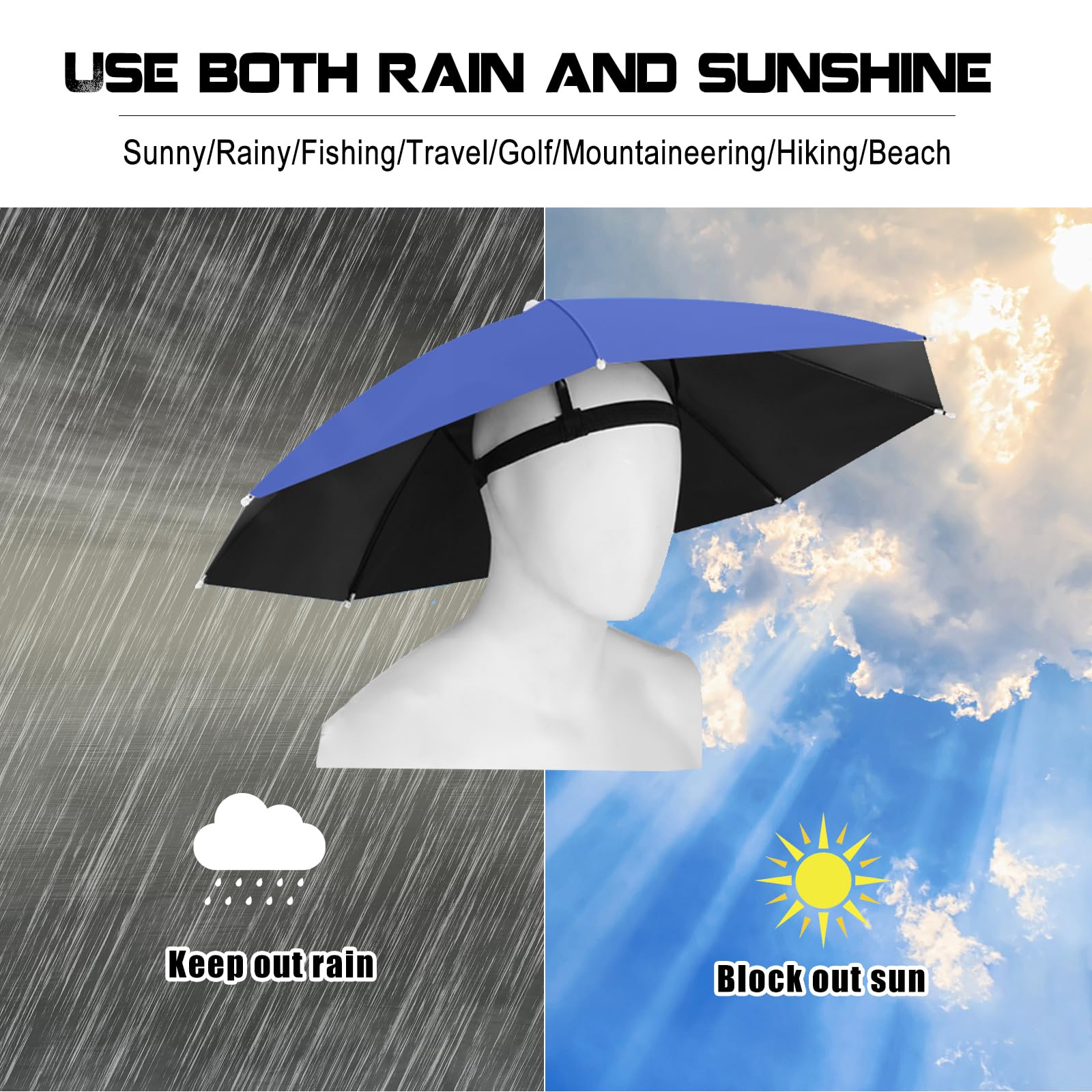Light blue MUFEKUM umbrella hat