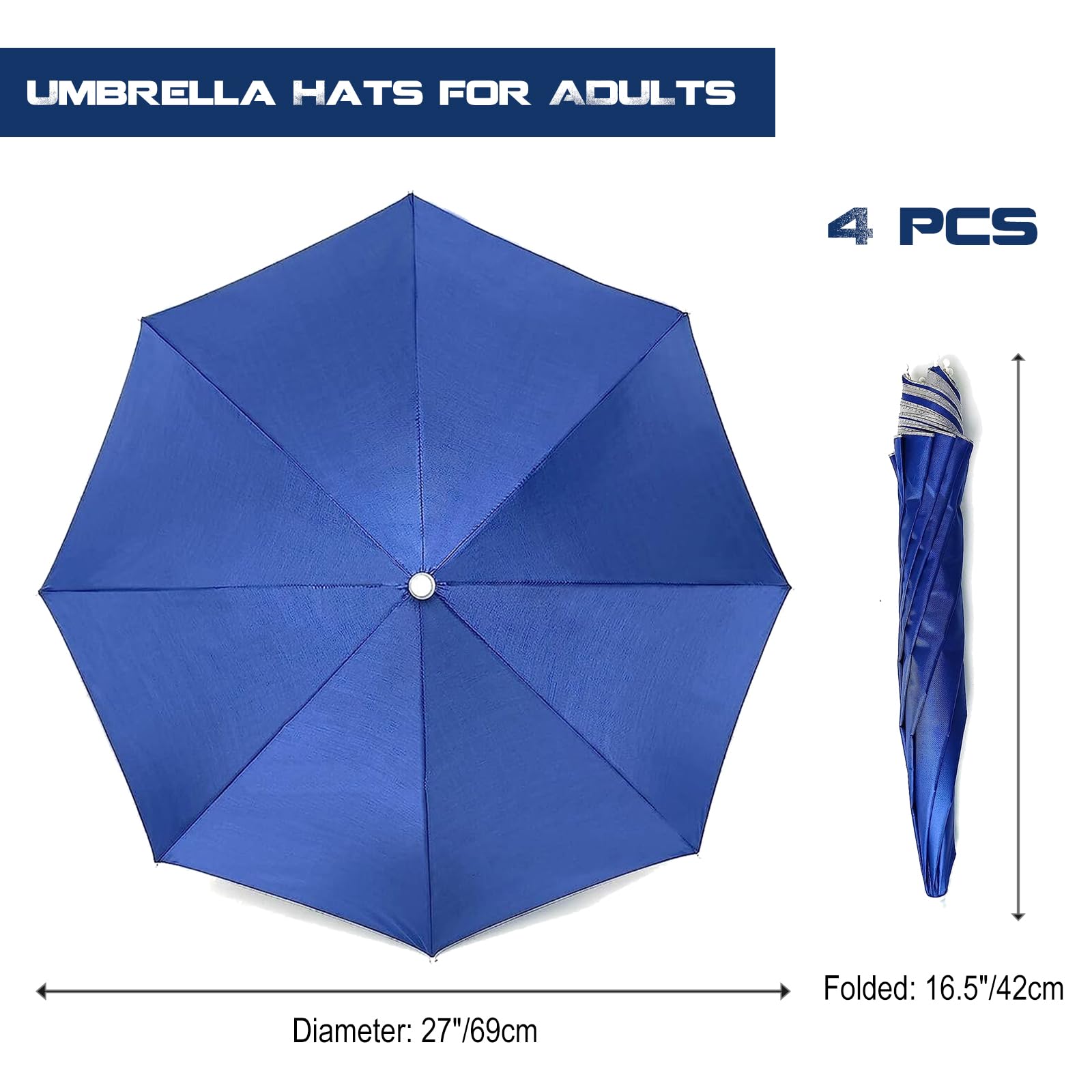 MUFEKUM umbrella hat 4-pack blue color