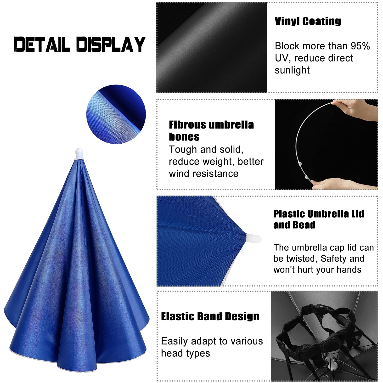 MUFEKUM 4-pack umbrella hats in navy color