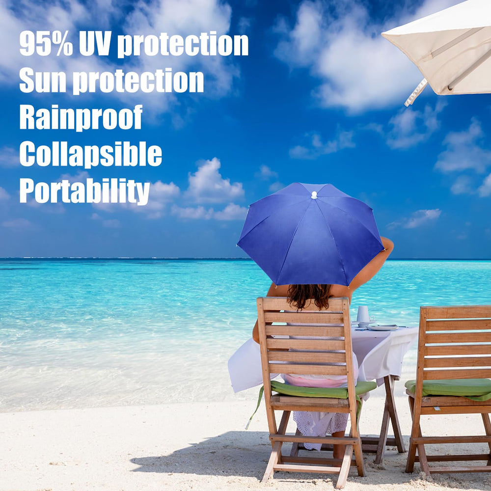 Folded MUFEKUM umbrella hat compact for travel