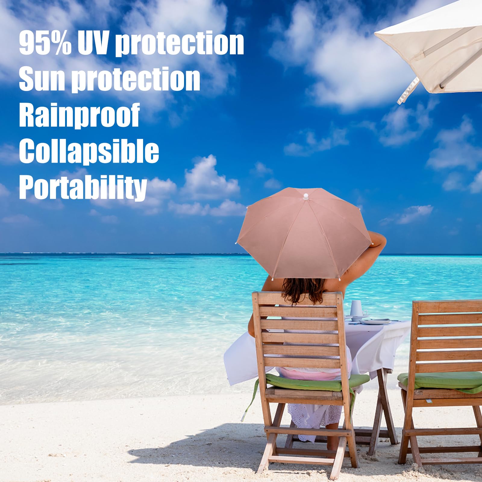Folded compact MUFEKUM umbrella hat