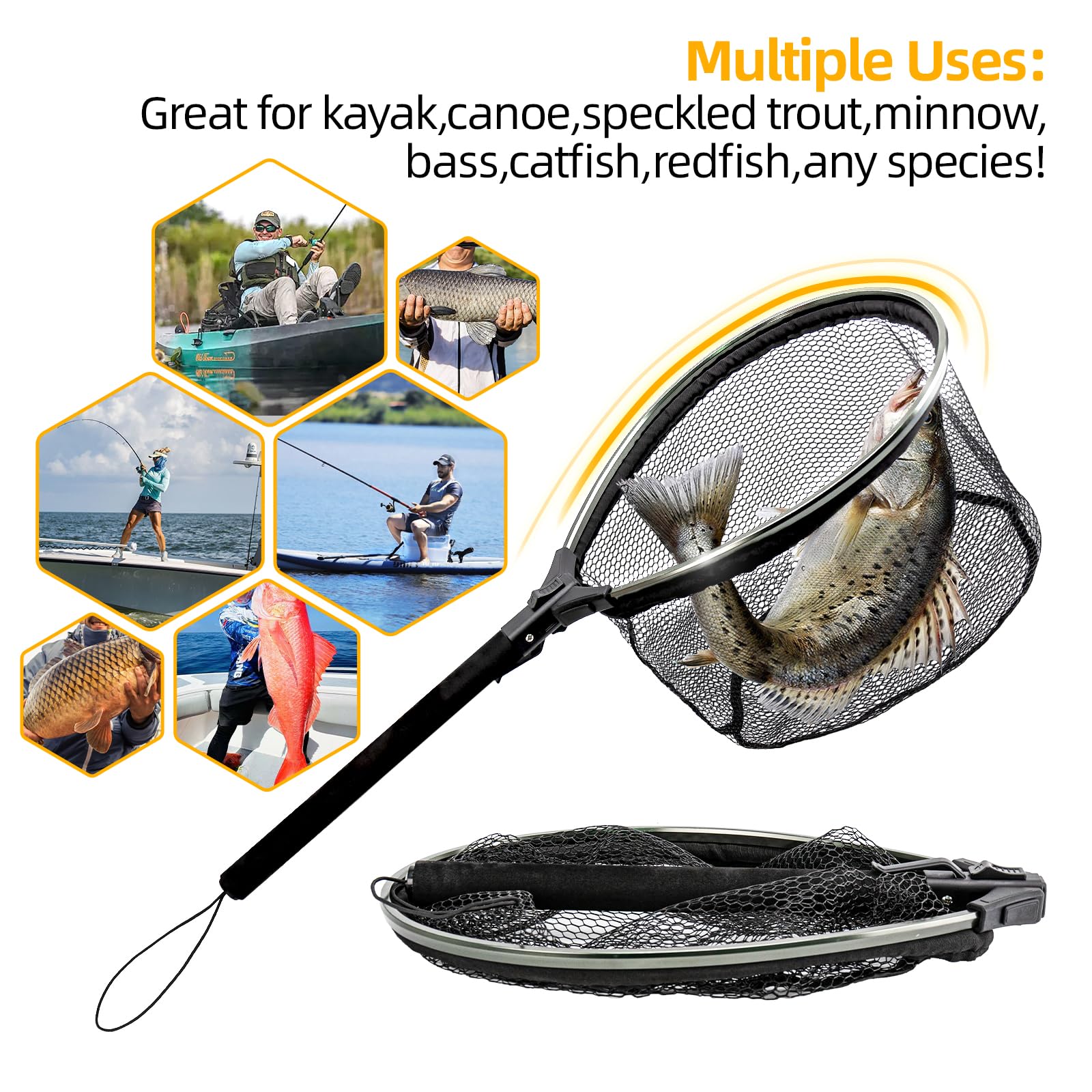 Multi-functional fishing net suitable as a gift for anglers