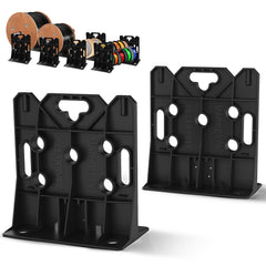 Black multi-purpose wire dispenser spool rack holding spools up to 34-inch diameter.