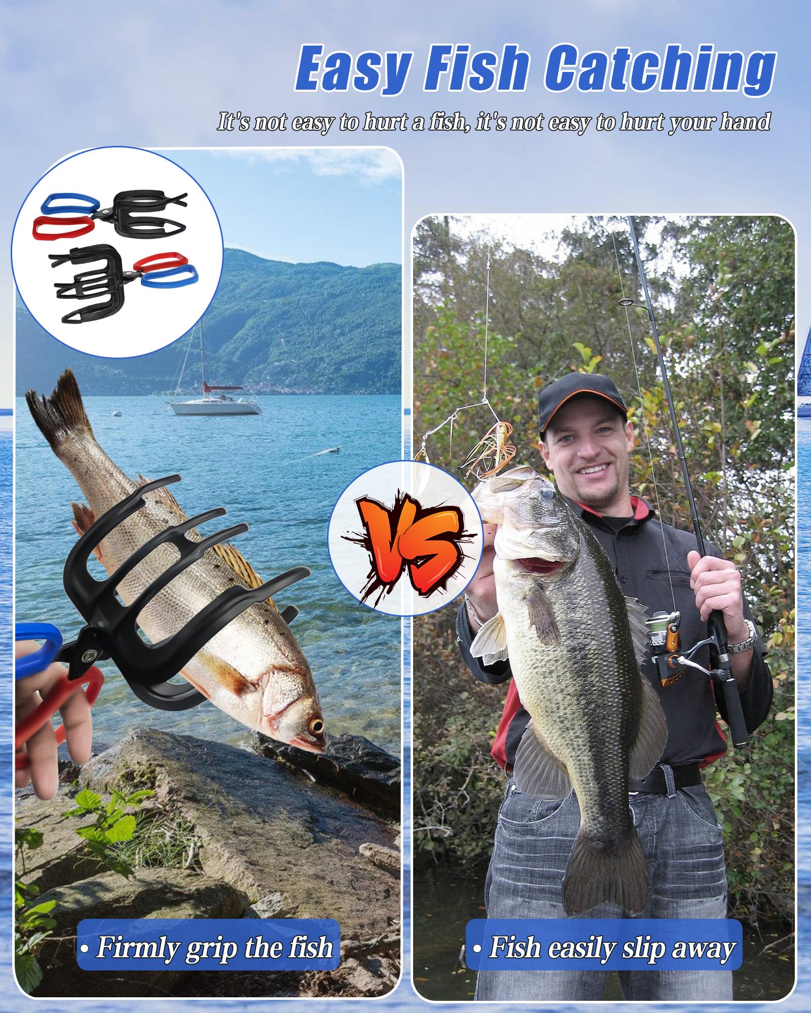 Versatile uses for weighing, unhooking, and photographing with the fish gripper