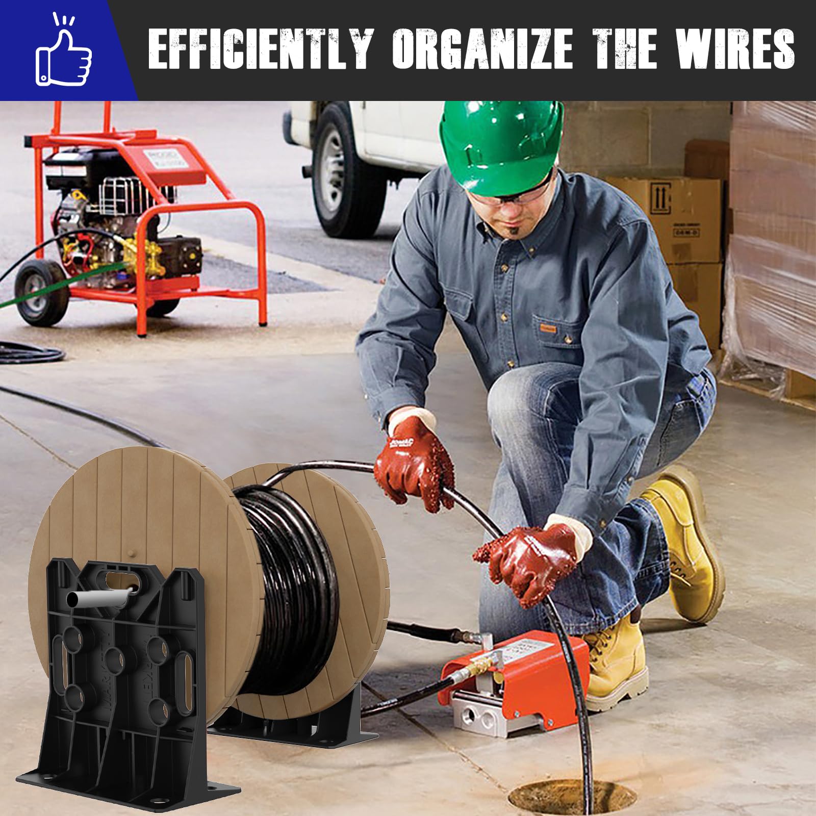 Dispenser that doubles as a sawhorse, workbench, and shelf.