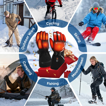Multper heated gloves adjustable wrist straps block cold drafts.