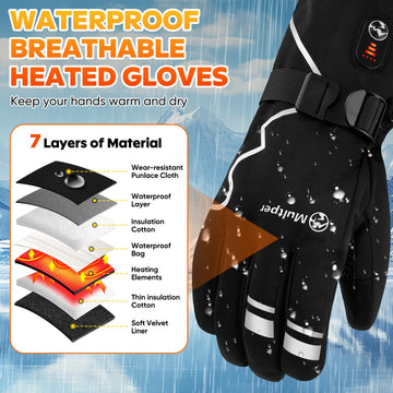 Multper heated gloves touchscreen-friendly design enables device use.