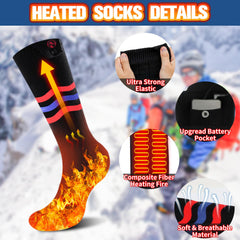 Multper heated socks fabric closeup emphasizes breathable quick-dry material.