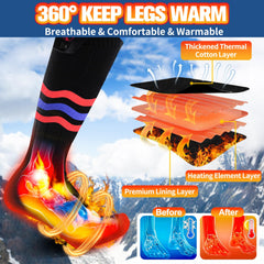 Multper heated socks toe and instep heating focus supports cold foot comfort.