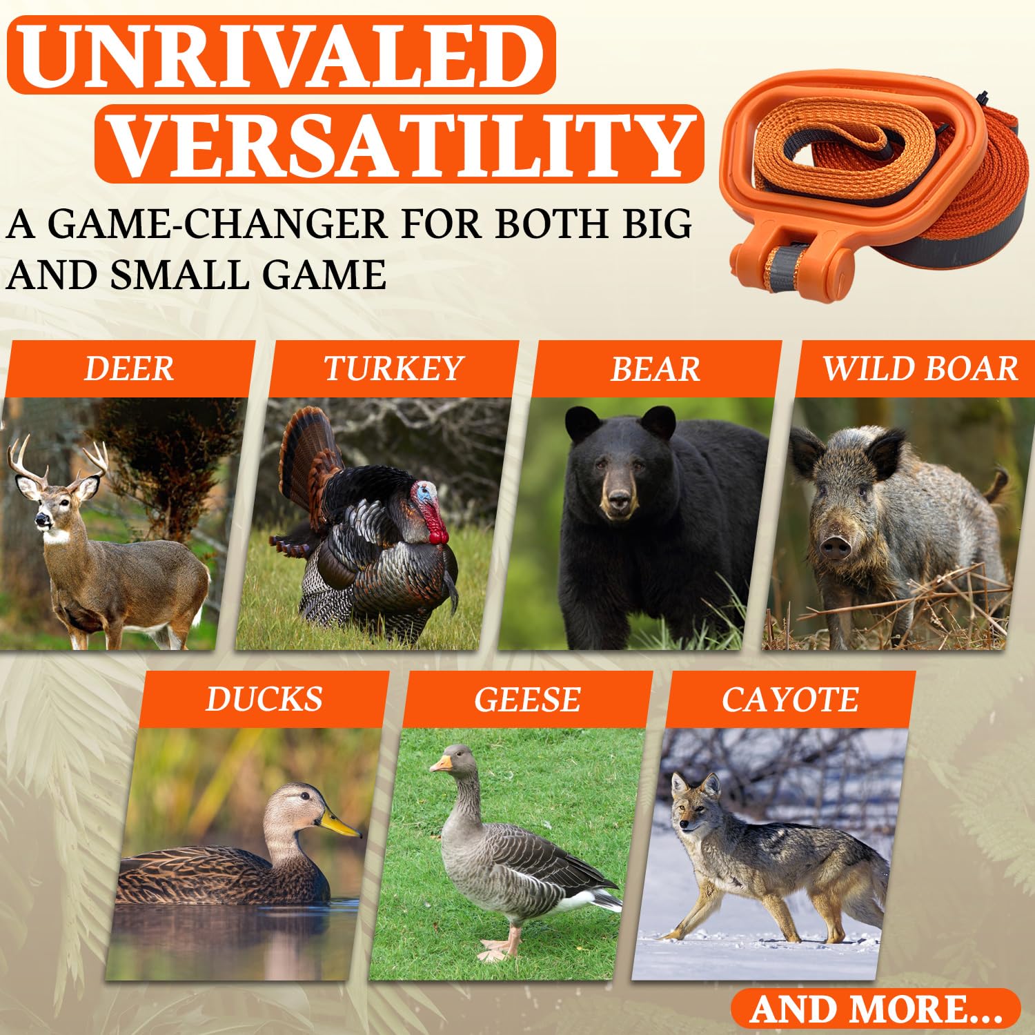 MULTUS deer drag harness supports up to 400lbs for large game and gear.