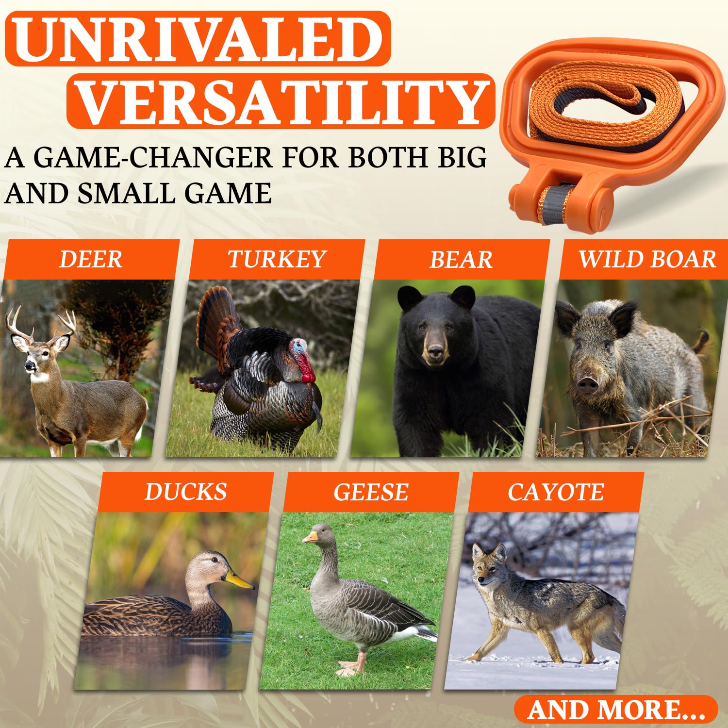 MULTUS Perfect Deer Drag Rope dual-loop safety strap for secure attachment.