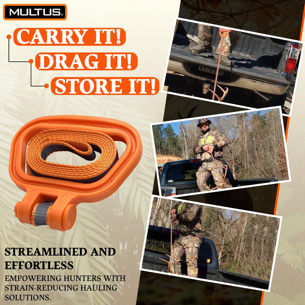 MULTUS Perfect Deer Drag Rope HDPE handle for a durable grip.