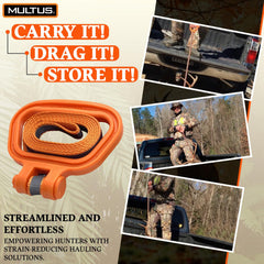MULTUS Perfect Deer Drag Rope HDPE handle for a durable grip.
