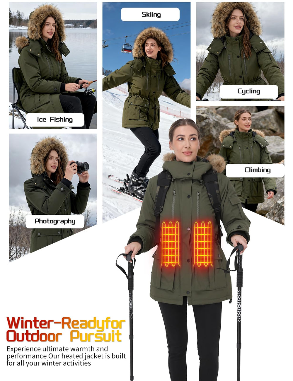 Muroly heated jacket ideal for skiing and hiking warmth
