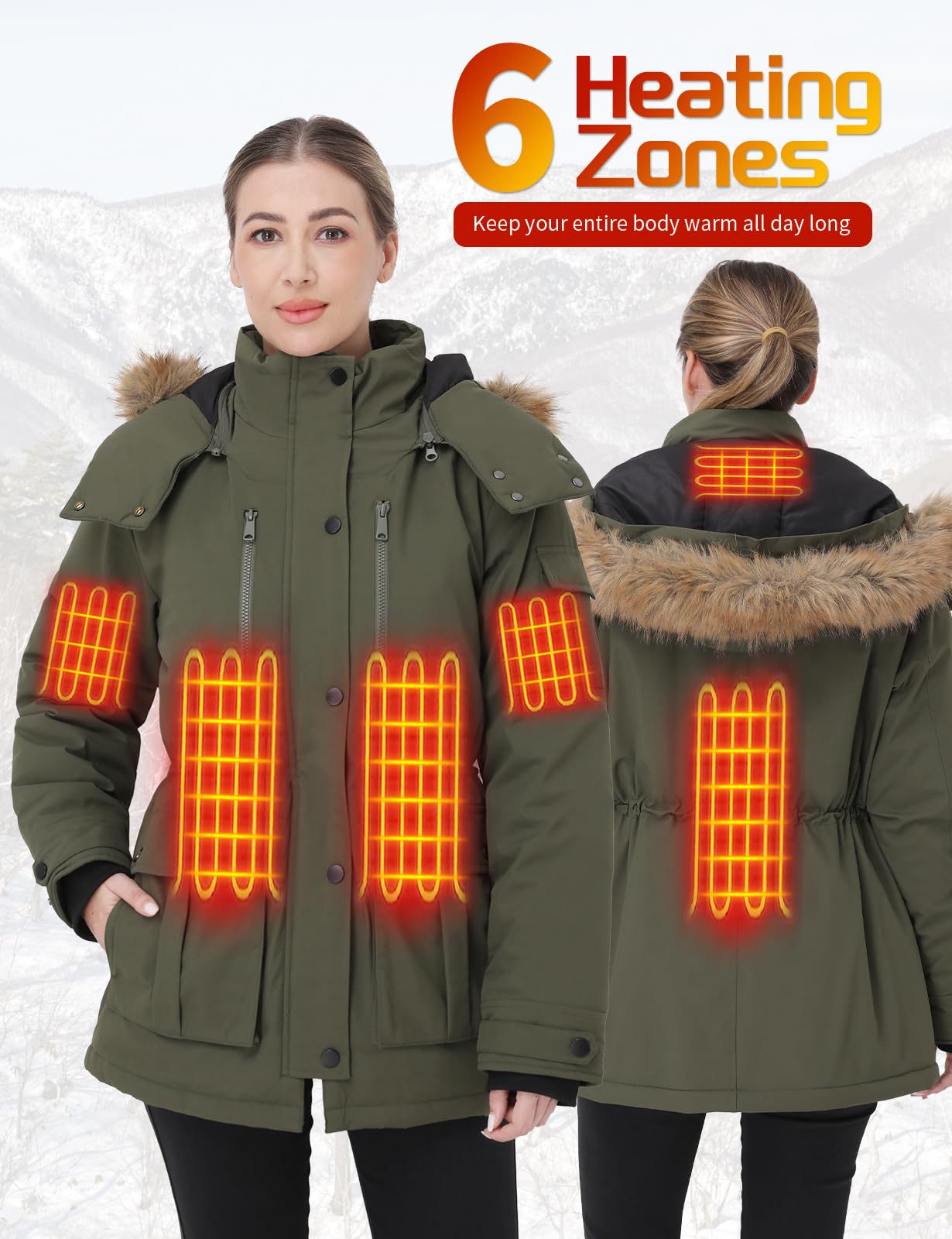 Muroly heated jacket battery 16000mAh powering extended outdoor warmth on the go