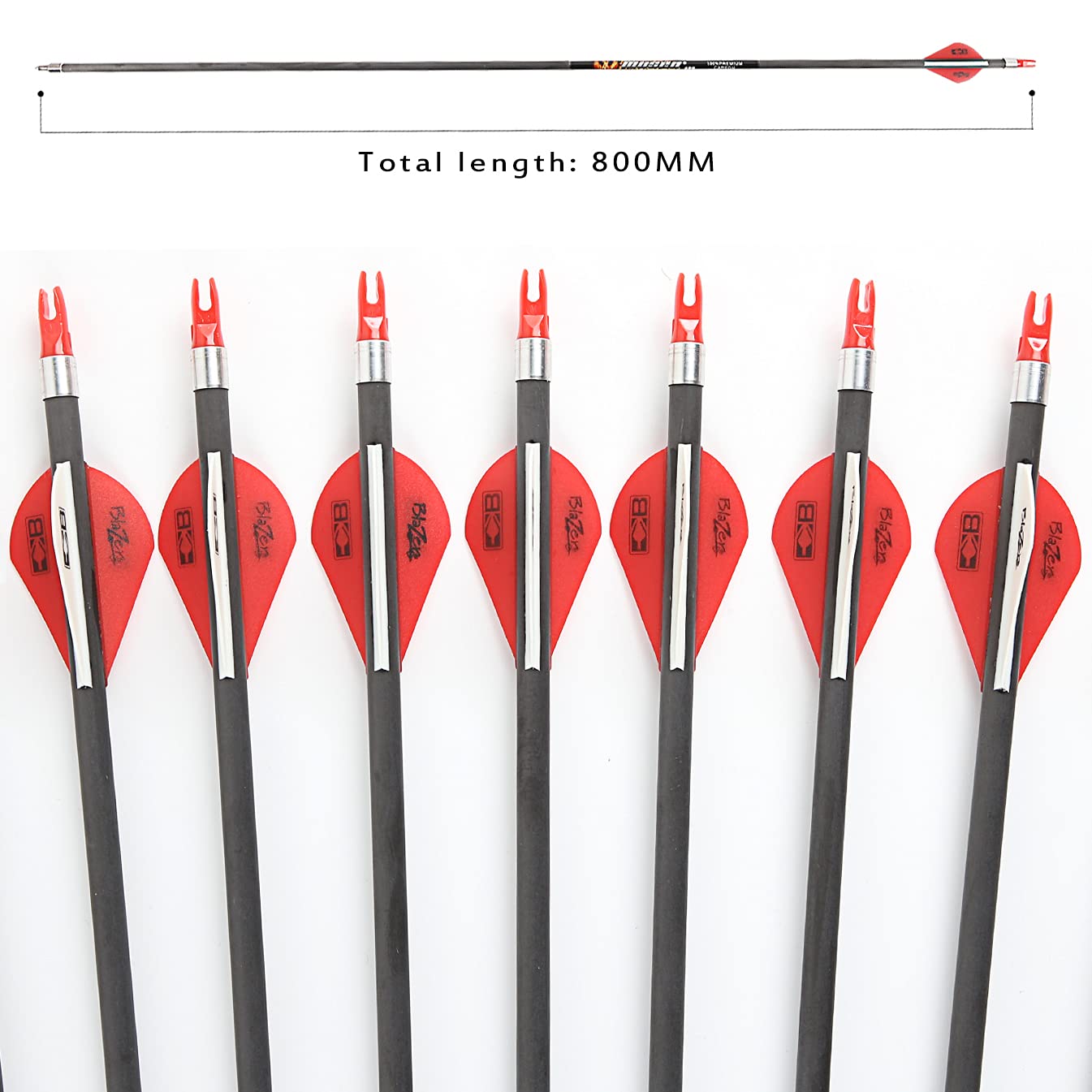 Musen Pure Carbon 30-inch arrows 85-grain field points for quick target engagement