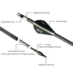 Musen Pure Carbon Arrows 30in with vanes demonstrates stable mid-flight balance.