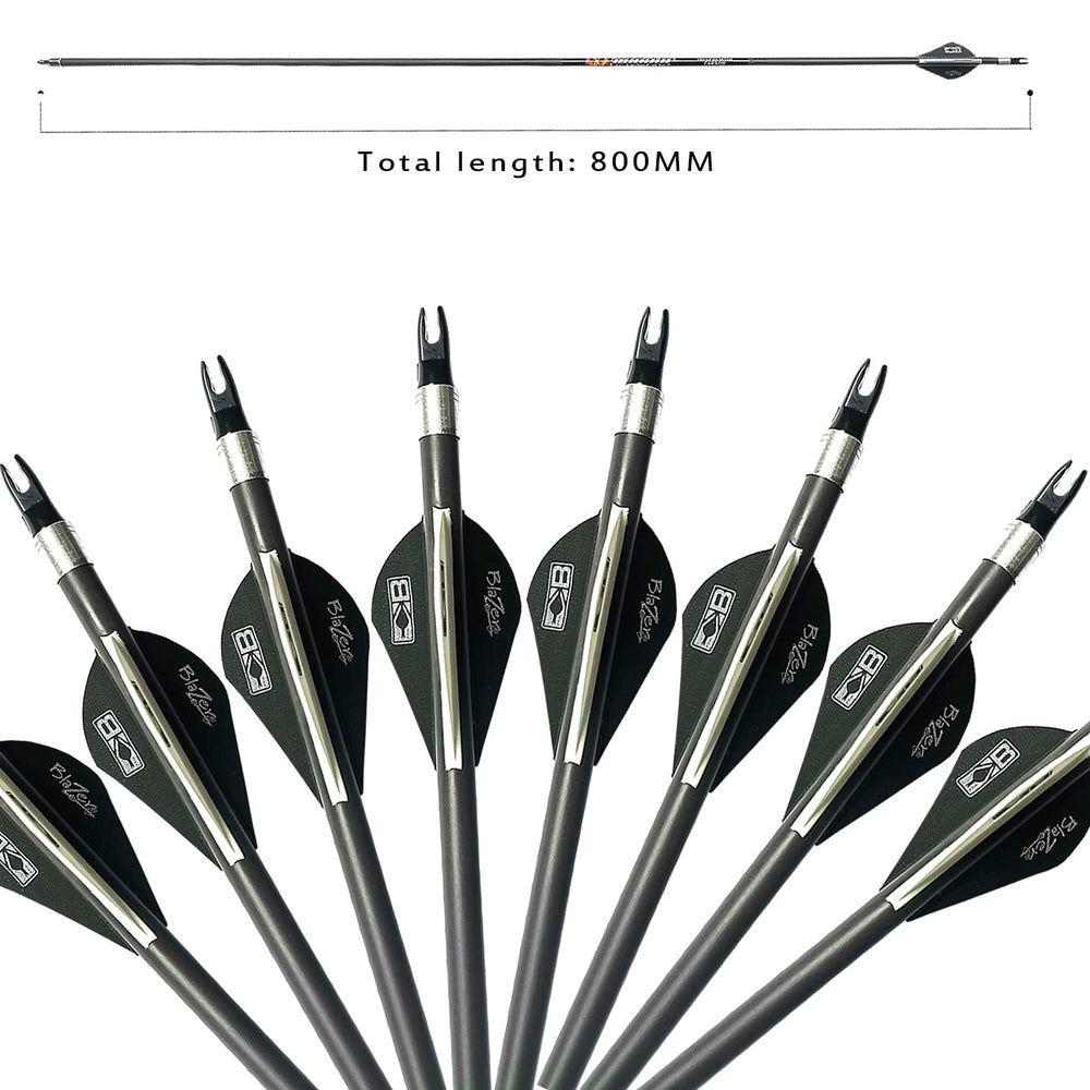 Musen Pure Carbon Arrows 30in field point screw-on tip for versatile practice.