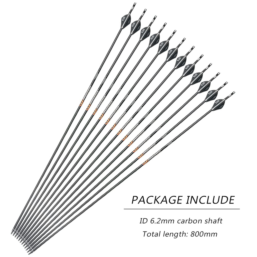 Musen Pure Carbon Arrows 30in tight straightness tolerance supports consistent flight.