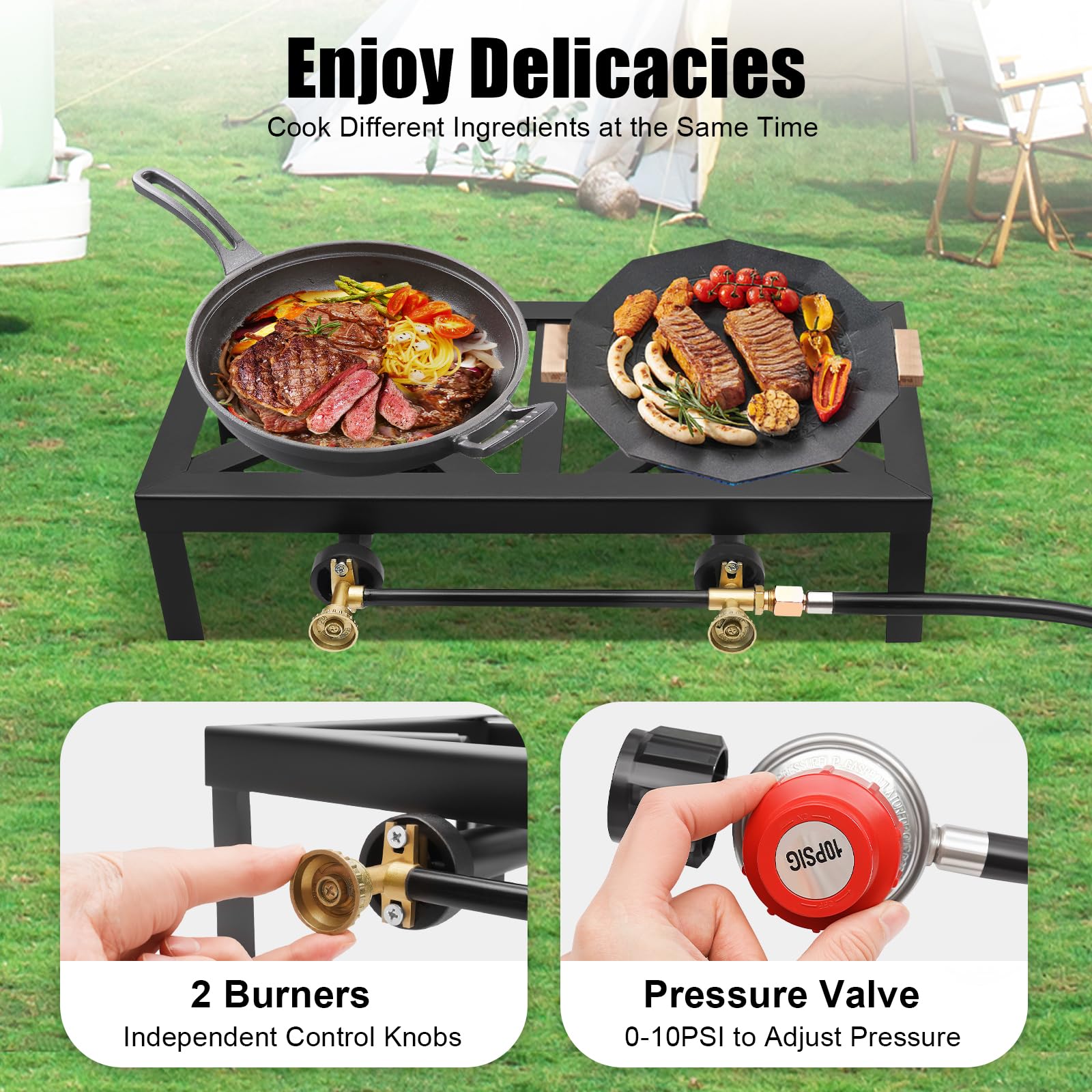 MUSESPANI stove knobs independent control for multitask cooking.