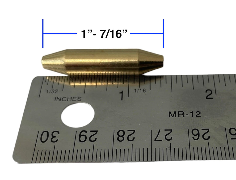 Close-up brass lure body for musky inline spinner – 7/16 oz, 30-pack