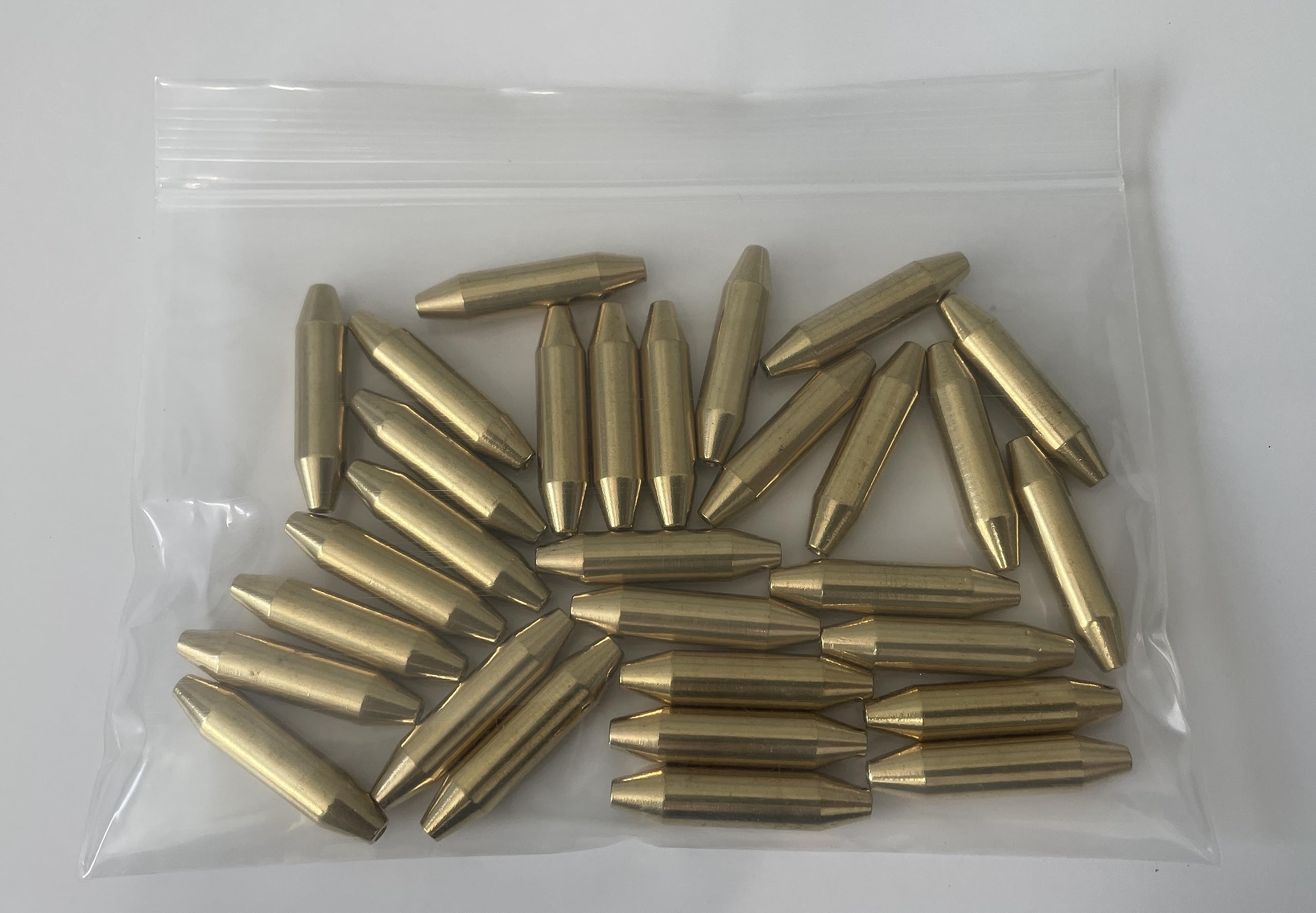 Packaging for brass inline spinner lure bodies and parts – 30 pack