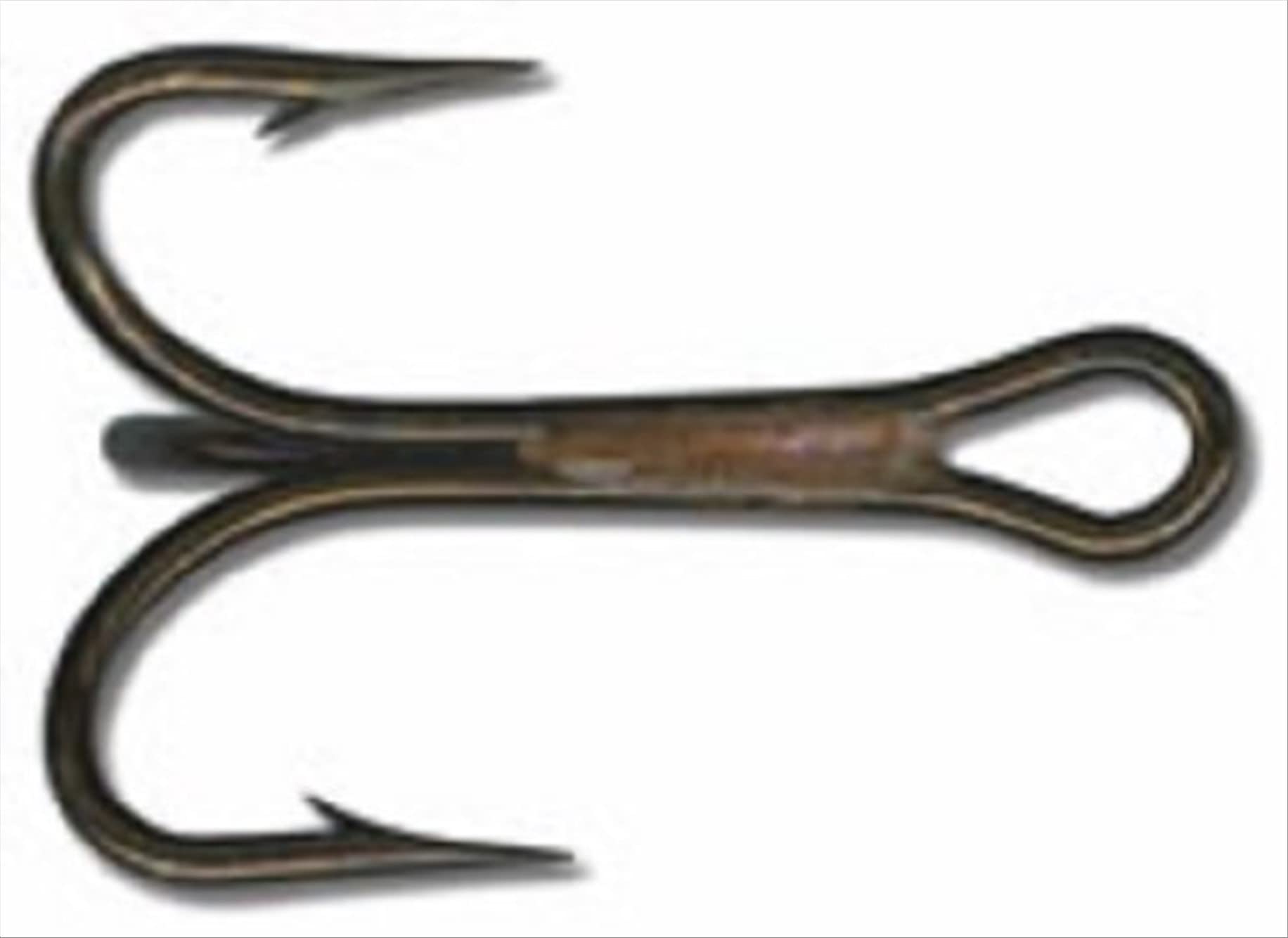 Mustad 3599C-BR-4-25 kingfish treble hook with bronze finish, size 4, saltwater use.