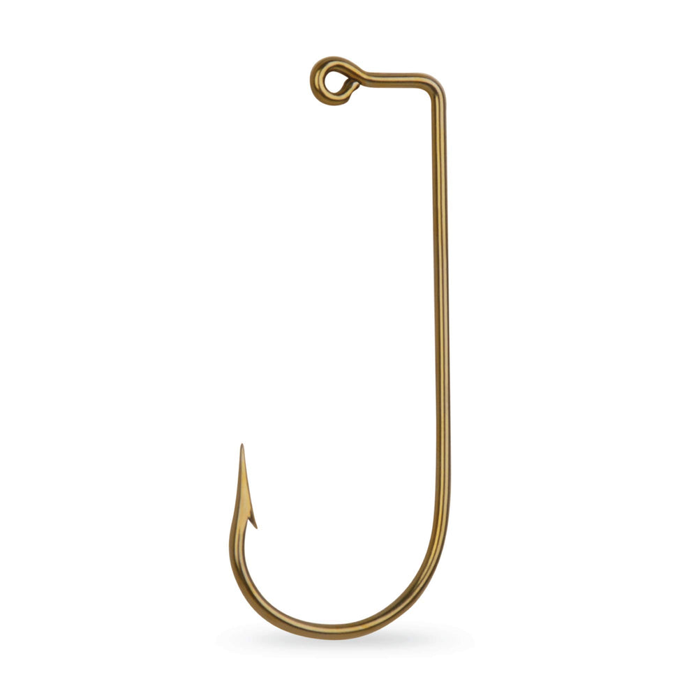 Mustad Aberdeen Jig Hook with 90-degree bend for versatile bronze jig fishing