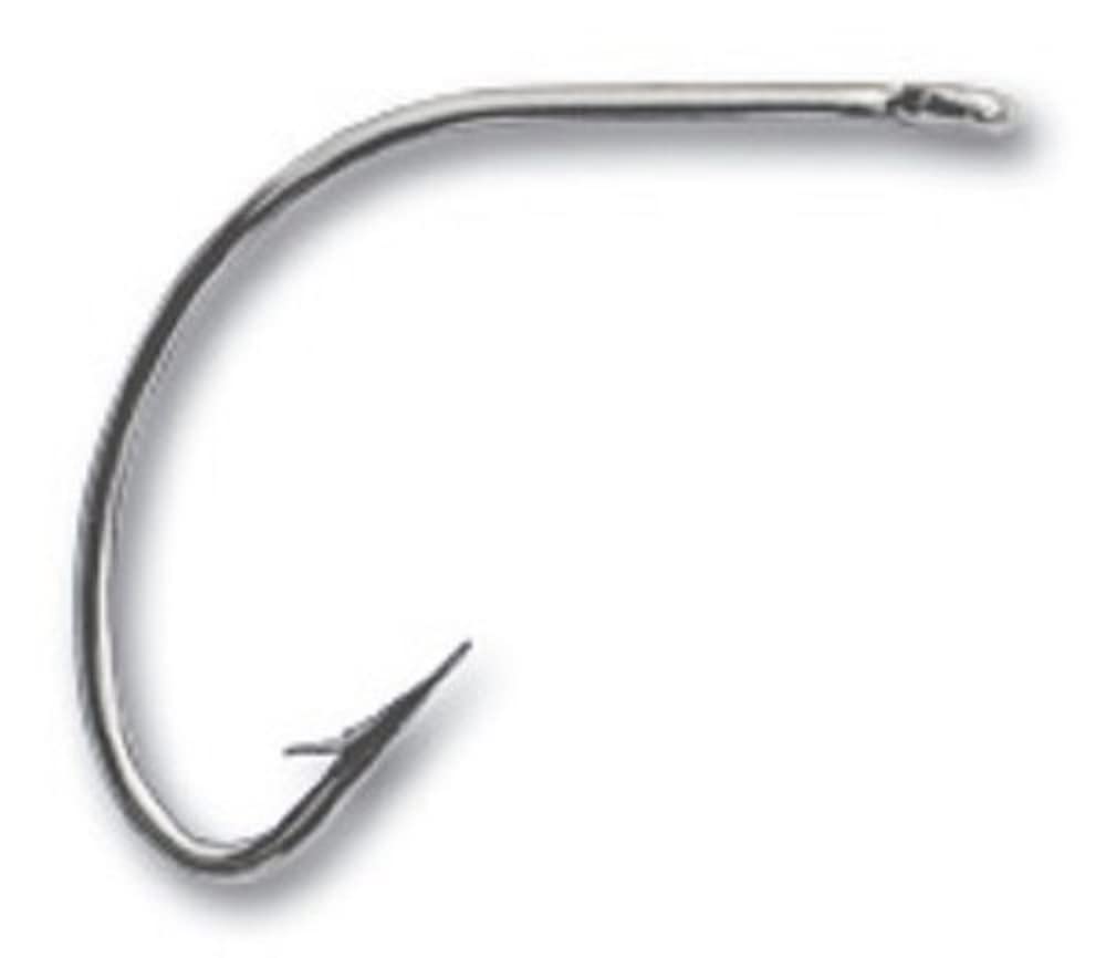 Mustad Classic Reversed Straight Eye Wide Gap Hollow Point Hook 4/0 Nickel Pack of 100