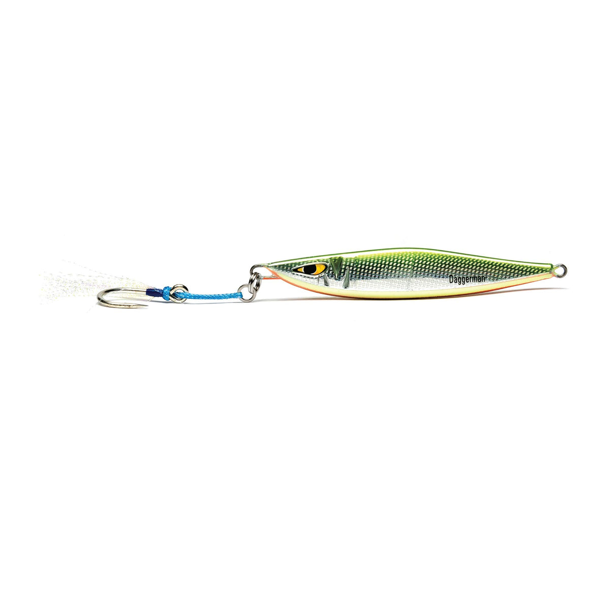 Mustad Daggerman Jig 280g Yellow Candy – front view boosts visibility for predator strikes