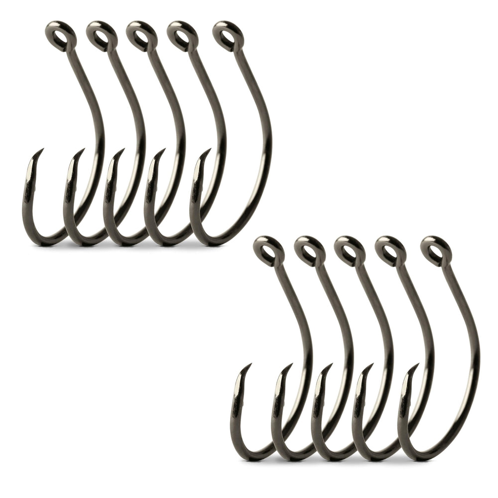 Mustad Demon Offset Circle 1X Strong in black nickel 5/0 for crisp hookups