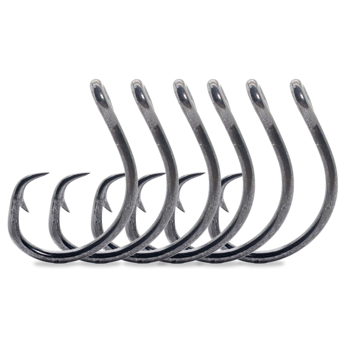 Mustad Demon Offset Circle 4X Strong 8/0 front view highlighting durability and sharpness potential