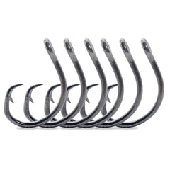 Mustad Demon Offset Circle 4X Strong 8/0 front view highlighting durability and sharpness potential
