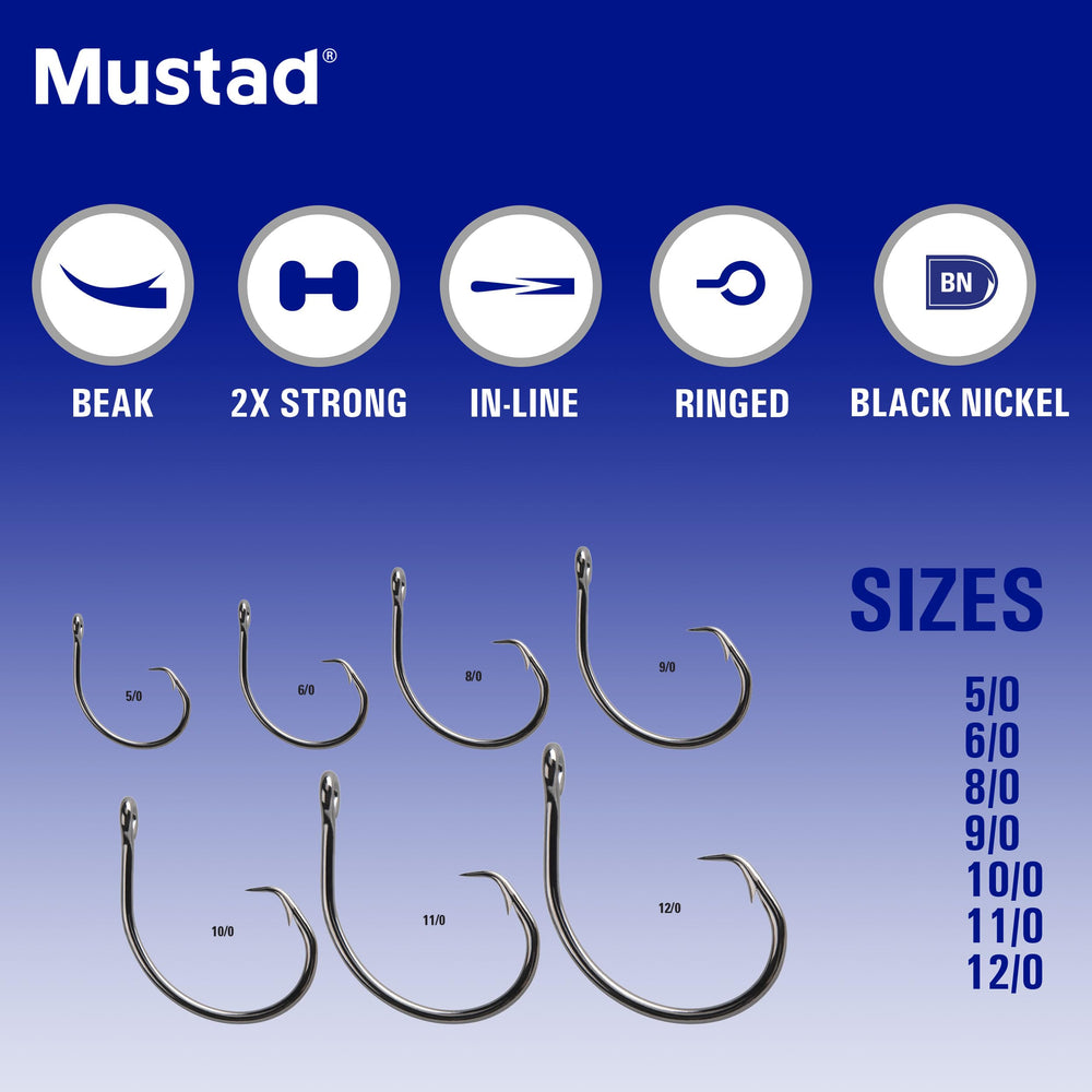 Mustad Demon packaging close-up; recyclable paper reduces single-use plastics.