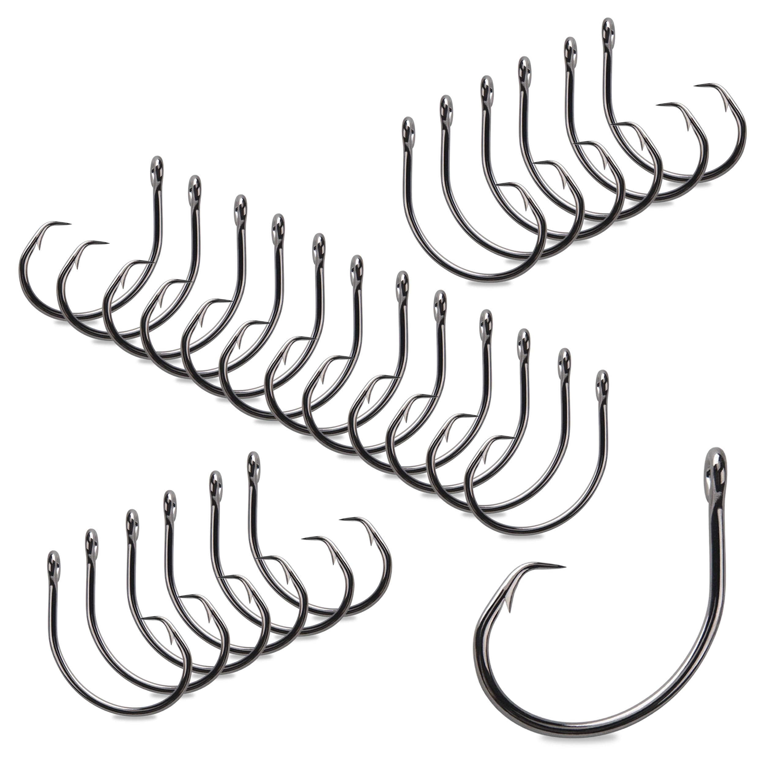 Mustad Demon Perfect Circle Hook with wide gap; 2X strong wire for big-game fishing.