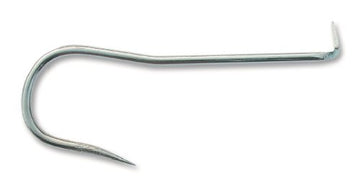 Mustad gaff hook barbless with tapered spike for safer handling and quick hook sets.