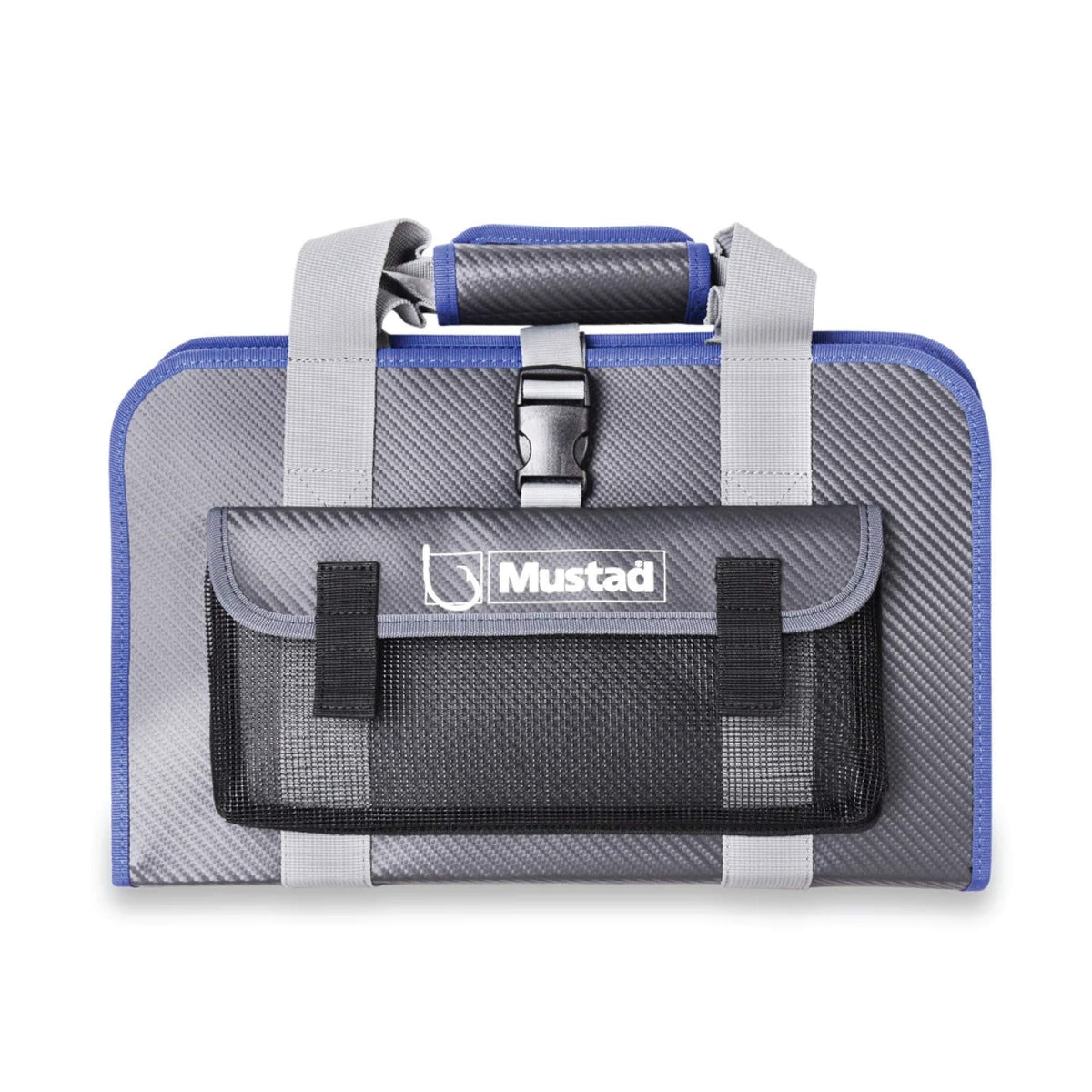 Mustad Jig Bag water-resistant tarpaulin protects gear on the boat.