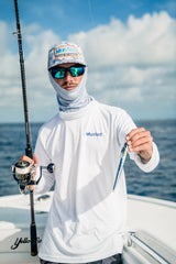 Mustad Moon Riser Jig chrome closeup emphasizes full chrome finish for high visibility.
